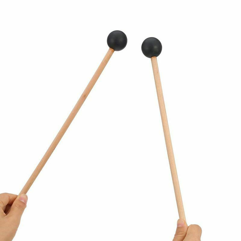 Bell Mallets Glockenspiel Sticks, Rubber Mallet Percussion with Wood Handle