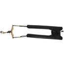 Black Adjustable Leather Saxophone Shoulder Neck Strap with Buckle Width 24 P3A4