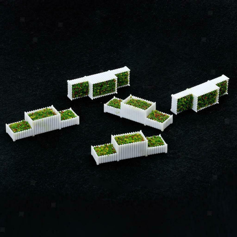 5 Pieces N 1/150 E Shape Flower Beds Plant for Parking Train Decor Accs