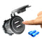 Motorcycle 4.2A Dual USB Charger Socket Outlet with Touch Switch + 2 Terminals