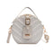 Creative Round Shoulder Bag Leather Small Women Crossbody Handbag (White) A