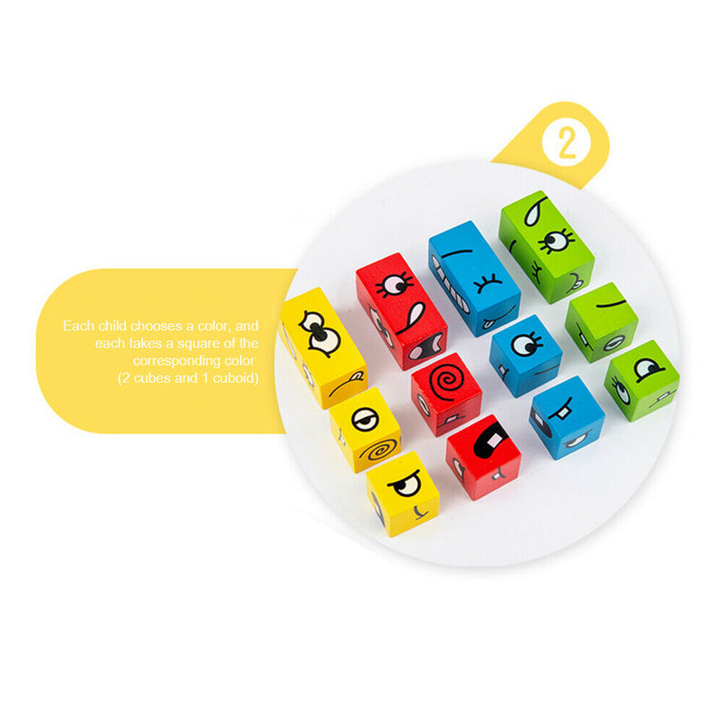 Montessori Expression Puzzles Wooden Face Changing Logical Thinking Training
