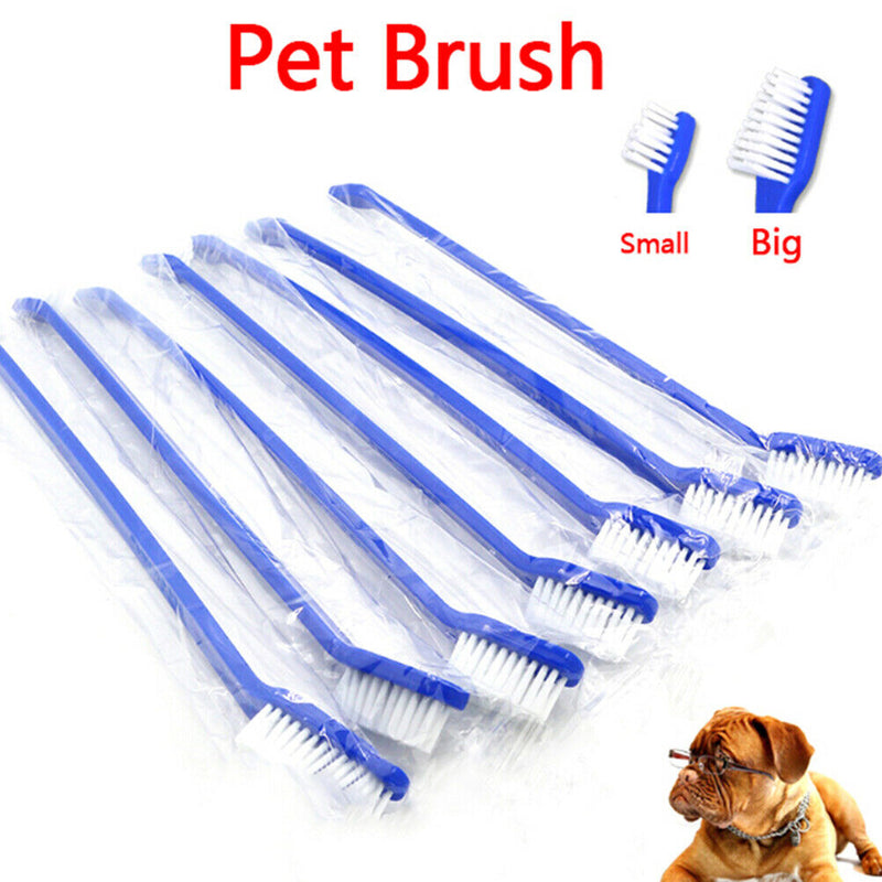 1Pcs dual end cat dog puppy toothbrush dental grooming tooth br ~ï¼ˆ