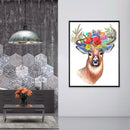 Full Round Drill Diamond Painting DIY Flowers Elk Rhinestone Picture Decor