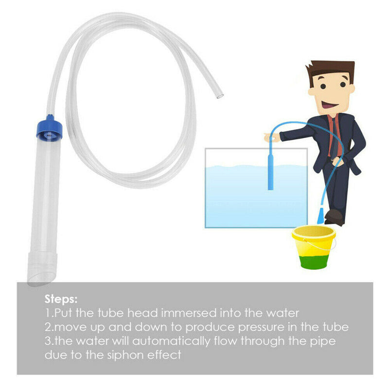 Manual Water Changer Sand Pump Fish Tank Siphon Tube Fluids Transfer Clean Tool
