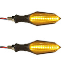12V Motorbike LED Turn Signal Lamps Yellow Light Dual-color Flashing Lights