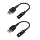 2 Pcs Laptop Power Adapter Cable USB Type-C Female To Square Plug For Lenovo