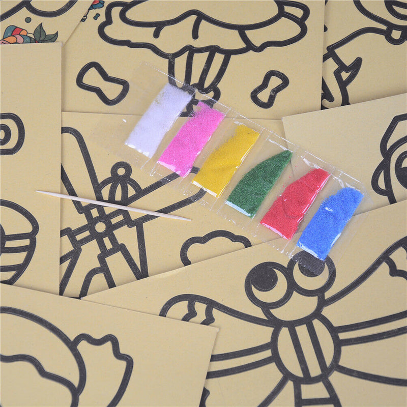 5PCS Kids DIY Colorful Sand Painting Art Creative Drawing for Children Toys LJ