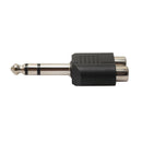 2Pcs 6.35mm 1/4" Stereo Plug to 2 RCA Female Jacks Splitter Audio Converter