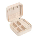 Portable Earring Ring Storage Box Leather Jewelry Display Case (Light Pink)