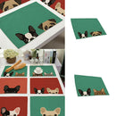 2pcs Cute Placemats Cartoon Washable Fabric Pad for Dining Room Kitchen