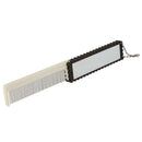 Chocolate Color Offwhite Plastic Hairdressing Travel Folding Comb with Mirr P2R2