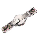 Women Fashion Geneva Flower Colour Print Plastic Style Quartz Wrist(9)