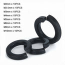 80Pcs M2/2.5/3/4/5/6/8/10 Grade 8 Steel Black Spring Coil Split Lock Washers Kit