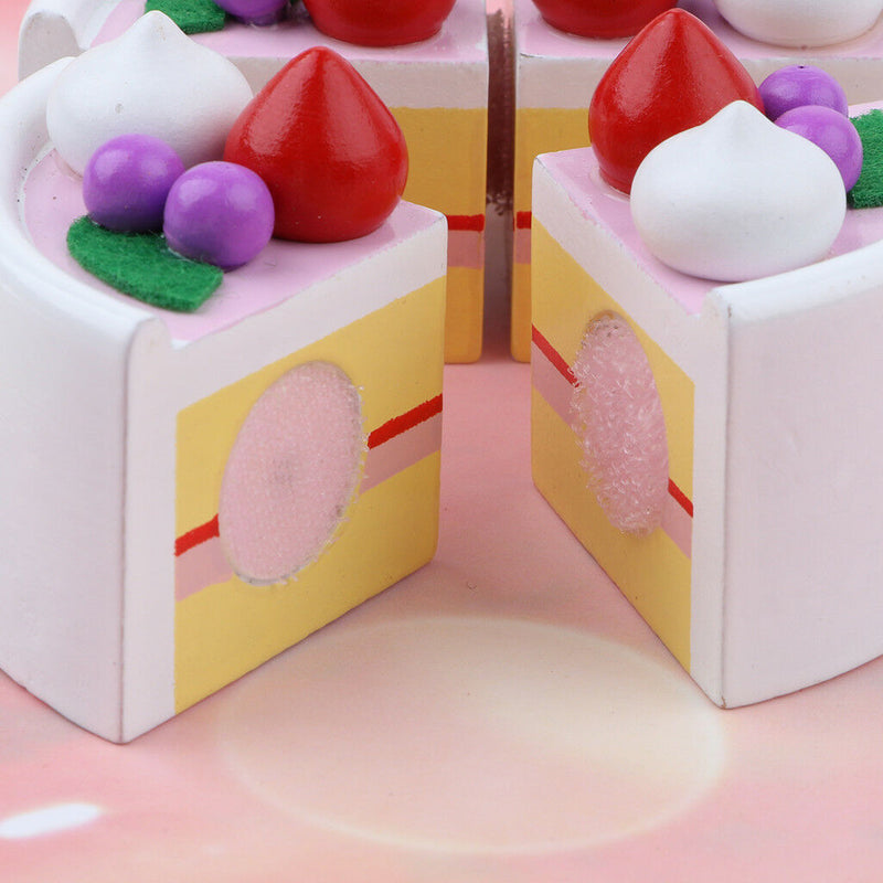 Kitchen Food Sliceable Fruit Birthday Cake Dessert Cutting Pretend Play Toys