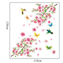 Pink Flowers Wall Stickers,Adhesive Art Decals, For Kids Room Birthday Gift