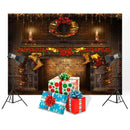 Christmas Photographic Art Cloth Backdrop Wall Studio Prop Family Decor (A)
