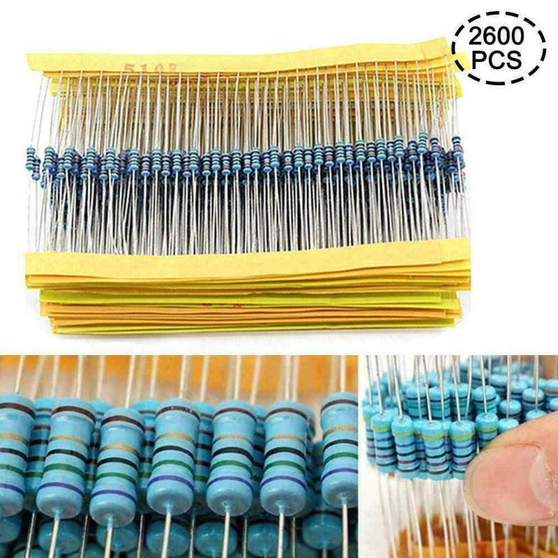 2600pcs 130 Values 1/4W 0.25W 1% Metal Film Resistors Set Pack Assorted Hot F9G1