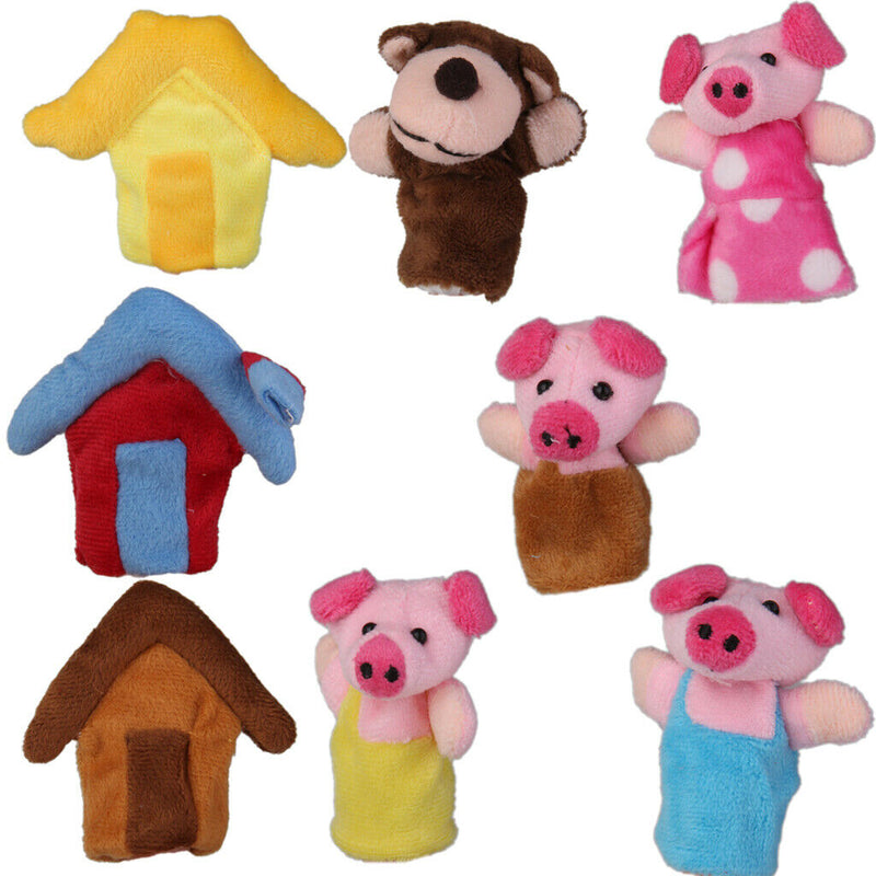Three Little Pigs Animals Finger Puppets Plush Toys Nursery  Fairy Tale