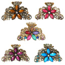 5Pcs Women's Metal Butterfly Flower Rhinestone Hair Claw Clamps Hair Clips