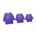 3 Pieces Children Long Sleeve Apron Drawing Painting Waterproof Smock Purple