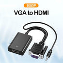 HW-2216 VGA to HDMI Converter Adapter HD Digital Analog Audio 3.5mm Cable