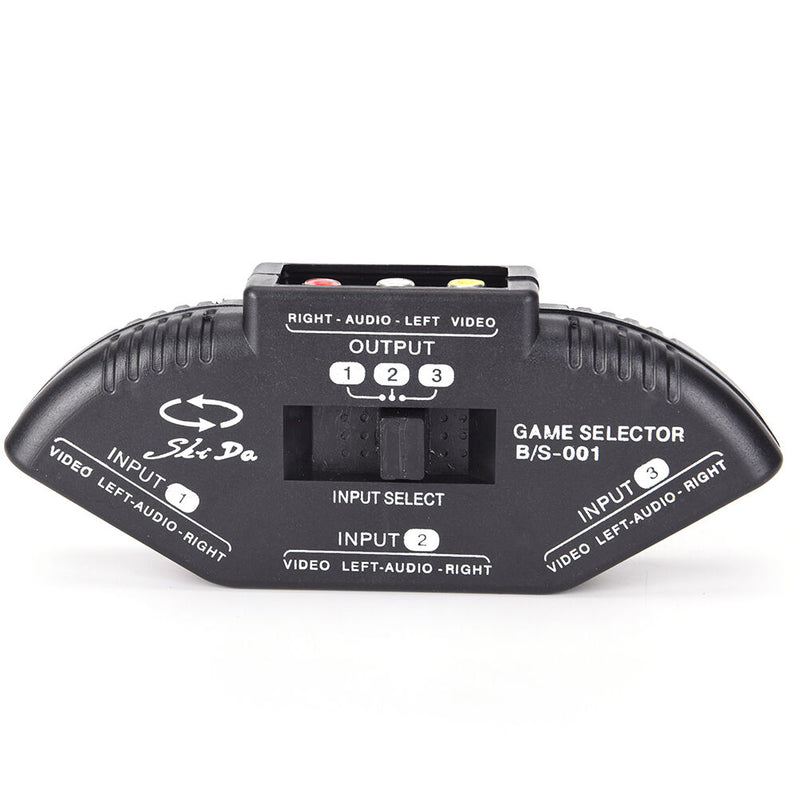 3-Way Audio Video AV RCA Switch Selector Box Composite Splitter with 3-RCA SP