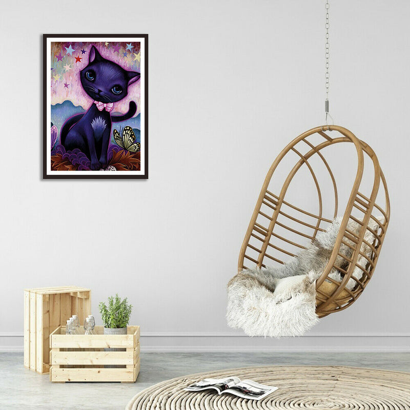 5D DIY Full Drill Diamond Painting Kitten Cross Stitch Embroidery Mosaic