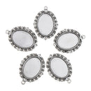 10pcs/lot Alloy Fit for 18x25mm Pendant Tray Oval Cabochon Setting Blank Bezel