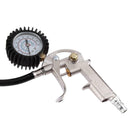 Lock On Chuck Flexible Hose Tire Inflator with Air Pressure Gauge Pistol