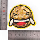 6pcs/set Embroidery Sequined Patches Smile Face Iron On Patches Applique3C