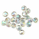 500x Transparent AB Color Round Faceted Acrylic Crystal Spacer Beads 6x6mm