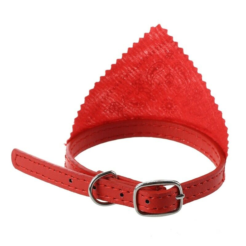 Collar PU Leather Cotton Bandana Red For Dog