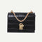 Elegant Women Pure Mini Shoulder Bags Leather Chain Messenger Bag (Black)