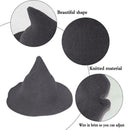 Halloween Witch Hat Modern Knitting Cap Party Outfit Accessories Dark grey