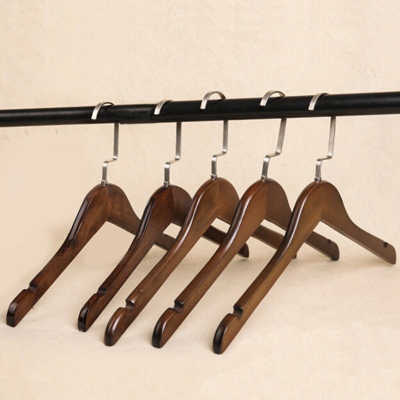 5 Pieces Wooden Hangers Coat Suit Garment Clothes Wardrobe Wood Hangers Kids