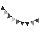 12 Flags 3.2m Black White Cotton Party Wedding Pennant Bunting Banner Decor U9I1