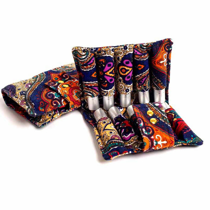 10ml 6 Roller Essential Oil Diffuser Carrying Case Tote Aromatherapy Canvas Bag-