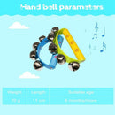 10Pcs Vivid Color Jingle Bells Sleigh Bells Instrument On Wooden Handle For