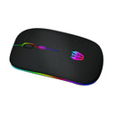 A5 Wireless Mouse 2.4G Receiver 1600DPI Rechargeable Backlit Mice (Black)