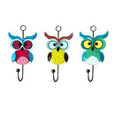 3pcs Cute Owl Durable Kids Bedroom Bag Robe Clothes Hanging Wall Hook Home Decor