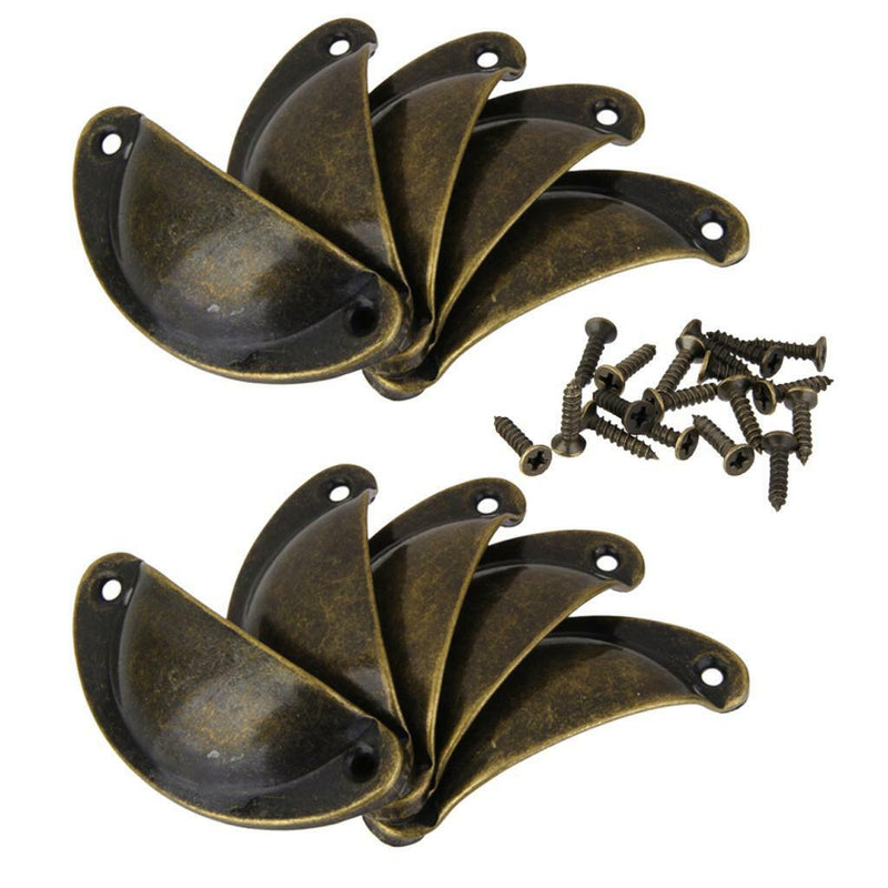 40Pcs Retro style Brass Cup Shell Cupboard Drawer Cabinet Pull Handle Bronze