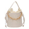 Alligator PU Bucket Bag Women Chain Shoulder Crossbody Handbag (White) A
