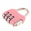 Luggage Box Resettable Combination Lock Padlock 3 Digit Number Pink F1Z1