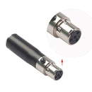 Mini XLR 3 Pin Male to Mini XLR 4 Pin Female Audio Metal Connector Adapter