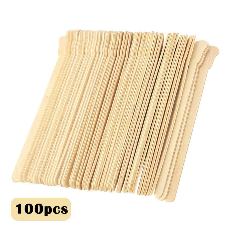 100pcs Wooden Waxing Wax Spatula Tongue Depressor Disposable Hair Removal Sticks