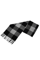 Chic Black & Gray Checked Pattern Fringe Decorated Men's Scarf W2S5