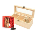 Wood Tea Caddies Tea Bag Jewelry Organizer Chest Storage Box 3 Compartments H2O7