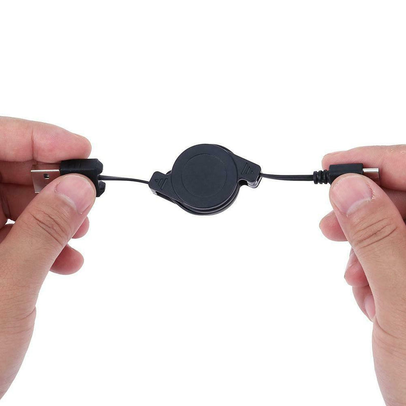 2pcs Retractable Micro USB Data Sync Cord Charging Cable for Android Phones A