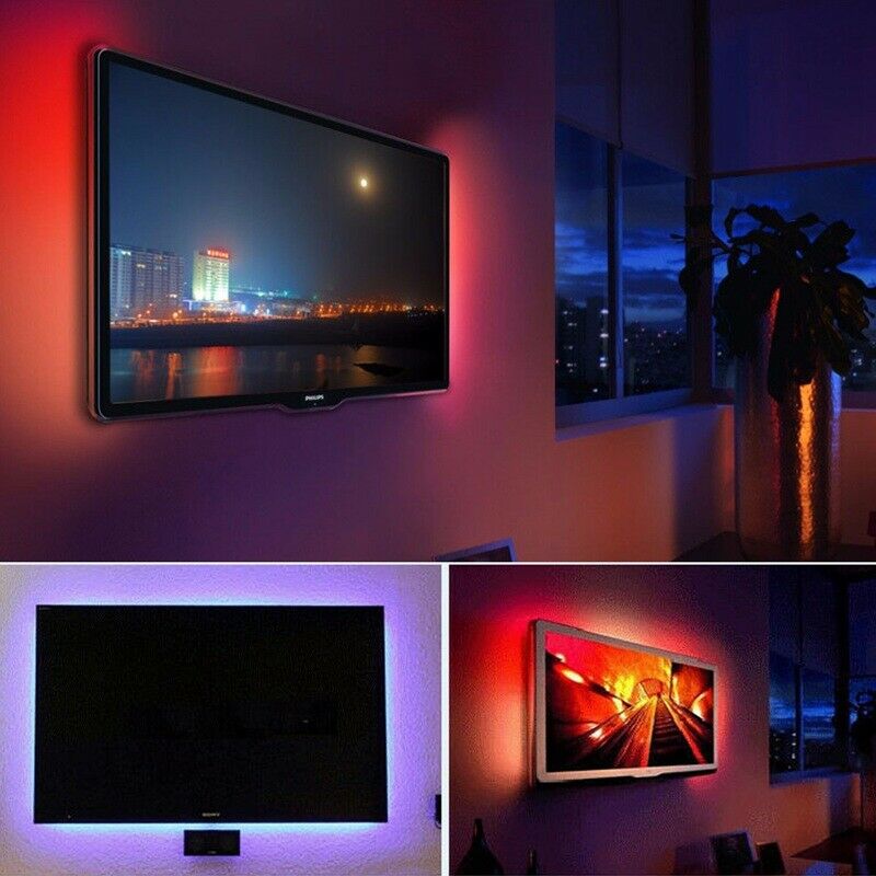 1 set LED Strip Light Flexible 5050 RGB USB LED TV Background Strip Light w O1W4